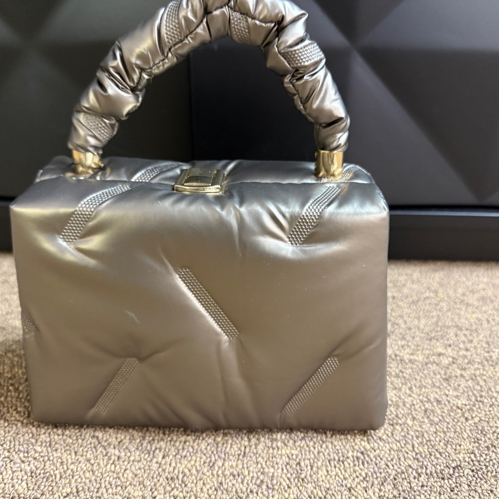 Women's silvery bronze Top-Handle Box Bag